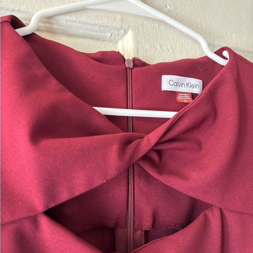 Calvin Klein Rich Burgundy Midi Dress